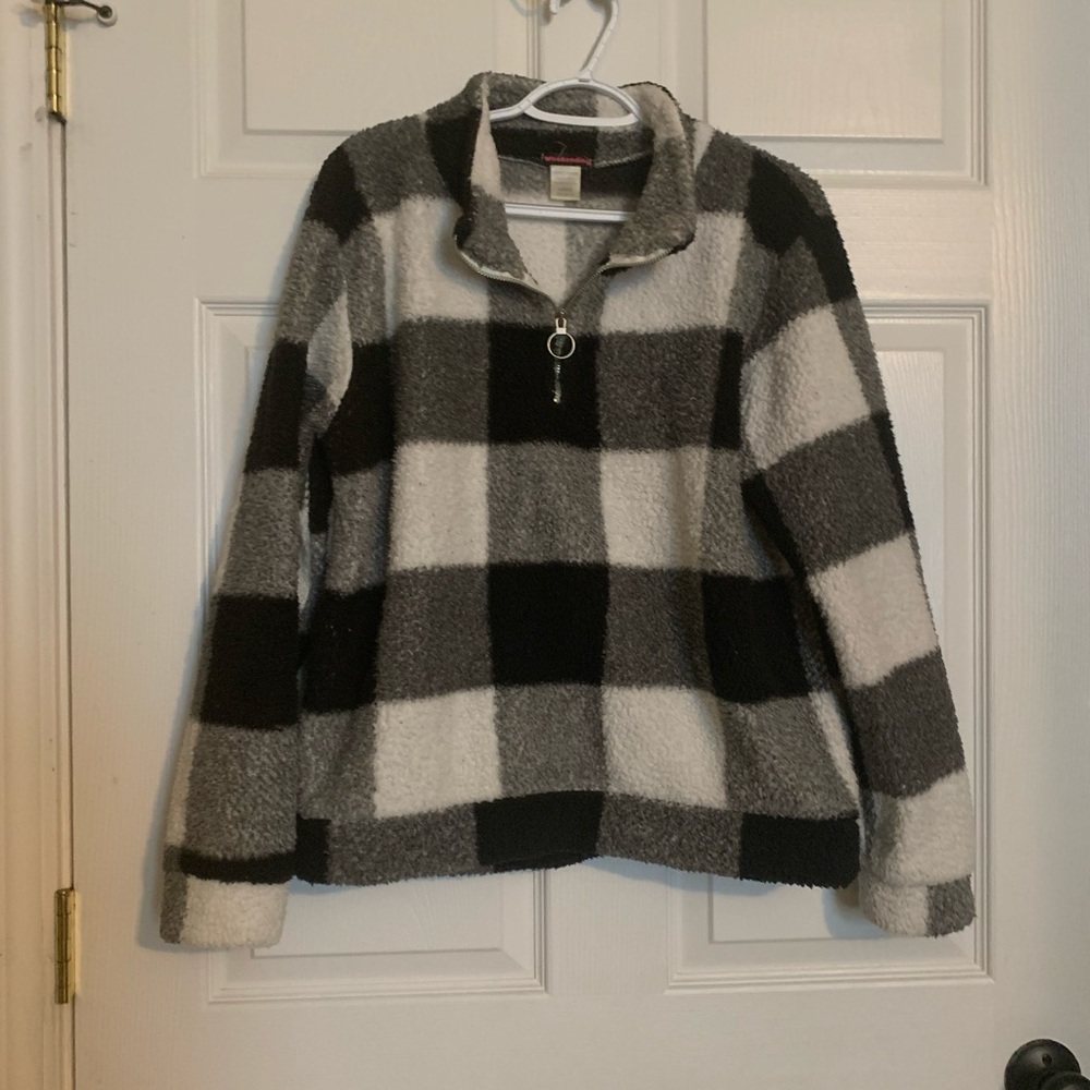 Plaid Half Zip Top